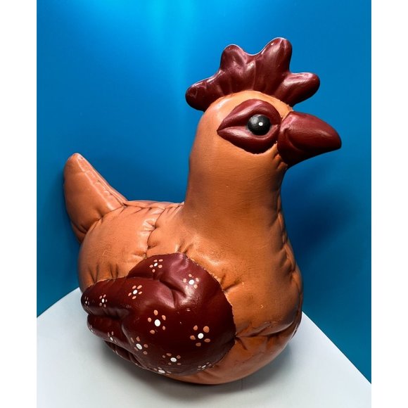 Kimple Mold Hand Painted Chicken Vintage 1987 Signed 8" x 8" Decor Ceramic Gift - Picture 1 of 9